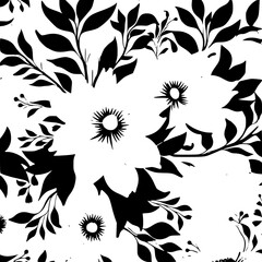 floral seamless pattern, pattern, flower pattern, geometric pattern, diagonal pattern, floral, flower, seamless, design, ornament, vector, decoration, art, wallpaper, leaf, illustration, black, style,