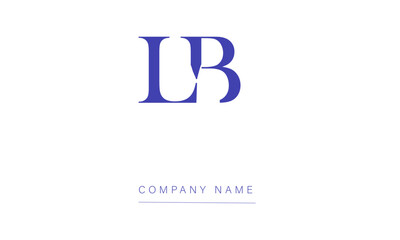 LB or BL Minimal Logo Design Vector Art Illustration 