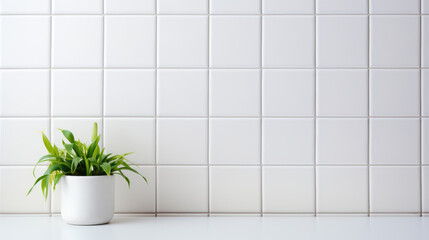 Clean white ceramic tile wall texture for bathroom and kitchen