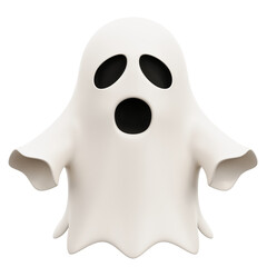 3D Ghost Halloween Decoration Icon Illustration
