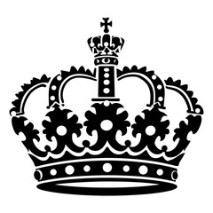 Silhouette king crown black color only