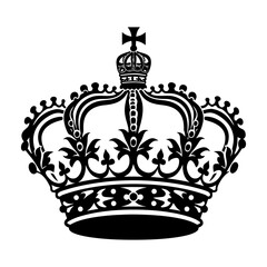 Silhouette king crown black color only