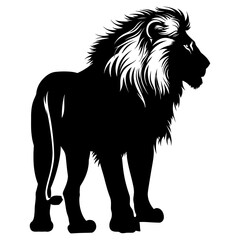 Silhouette lion black color only