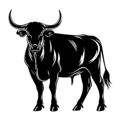 Naklejka premium Silhouette ox or cow black color only