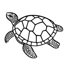 Turtle Icon SVG Black And White Illustration Art Generative AI.
