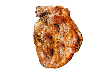 Roast pork steak  Isolated, Transparent background.