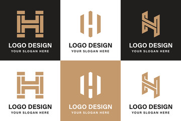 Fototapeta premium The vector of H alphabet logo design collections for business