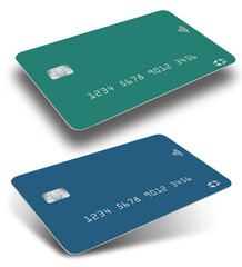 Here ARE contemporary business credit cardS isolated on a white background..