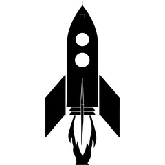 Silhouette rocket full body black color only 