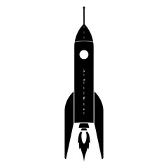 Fototapeta premium Silhouette rocket full body black color only 