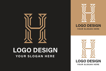 The vector of H alphabet logo design collections for business