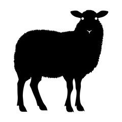 Silhouette sheep black color only 
