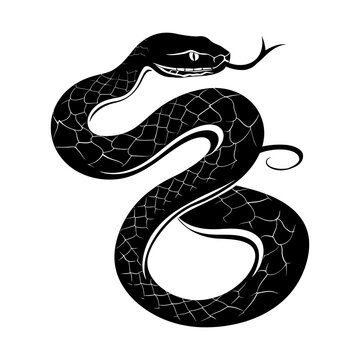 recommend clip art: Silhouette snake black color only full body 