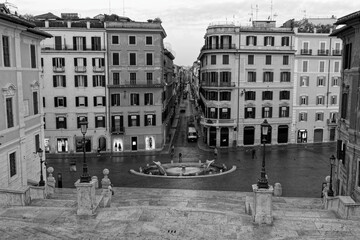 Rome Italy 20 03 2020: view of the city Europe. Panorama Travel Concept Castel Sant'Angelo Trevi Fountain Colosseum Spanish Steps Saint Peter's Basilica Castel Sant'Angelo Victor Emmanuel II Monument
