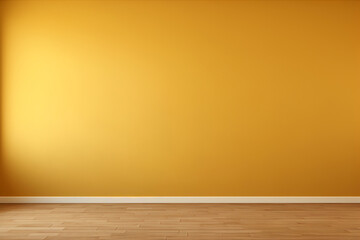 A muted mustard wall background with a stunning floor. (Generative AI)