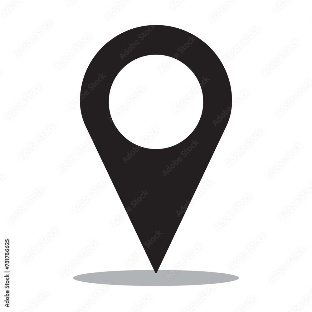 Poster map pin icon. location pin place marker. location icon. map marker pointer icon . gps location symbo