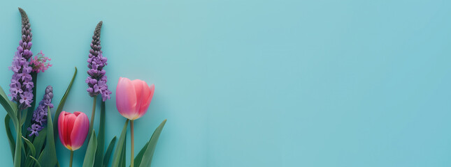 Obraz na płótnie Canvas Emerald Dreams: Tulips on Textured Twilight
