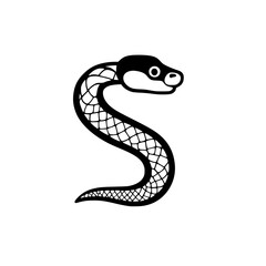 Obraz premium Snake Icon SVG Black And White Illustration Art Generative AI.