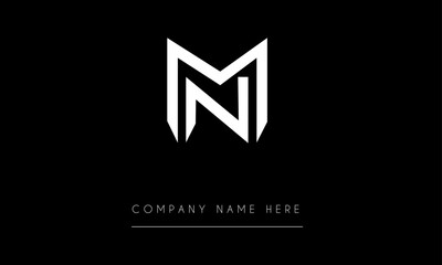 MN or NM Minimal Logo Design Vector Art Illustration 