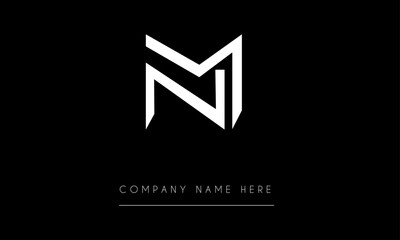 MN or NM Minimal Logo Design Vector Art Illustration 