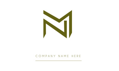 MN or NM Minimal Logo Design Vector Art Illustration 