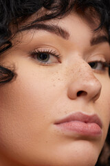Fototapeta premium Close up portrait of beautiful woman 