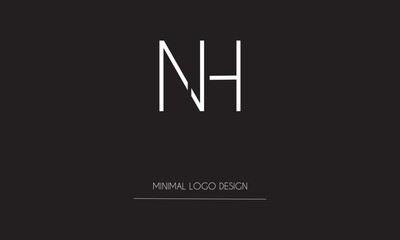 NH or HN Minimal Logo Design Vector Art Illustration 