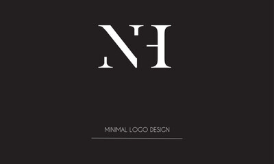 NH or HN Minimal Logo Design Vector Art Illustration 