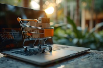 Amazon Prime Day Shopping Cart on a Laptop Generative AI