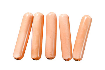 Classic raw meat chicken sausages.  Isolated, Transparent background.