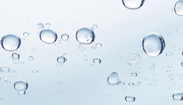 The element of water, rising air bubbles under water. Water in motion. Liquid, H2O, hydrogen. Close-up, Macro shot