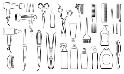 1443_Collection of professional hair dresser cosmetics, tools and equipment - 731792250