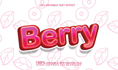nature fresh berry fruits editable text effect style
