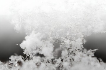 Snow texture with snowflakes and ice crystals