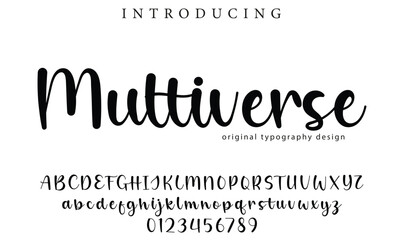 Multiverse Font Stylish brush painted an uppercase vector letters, alphabet, typeface