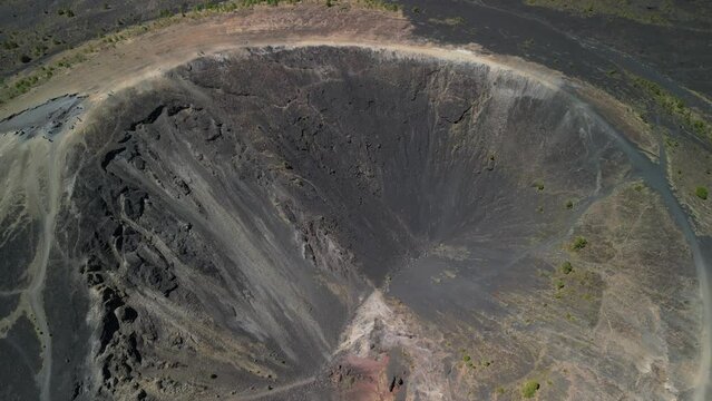 Ascending drone footage of the Paricutin volcano in Michoacan state, near Uruapan city, Mexico