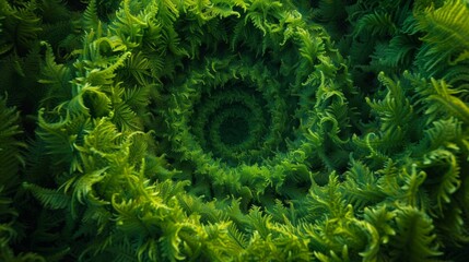 Macro view of a green fern spiral, spring's emblem - obrazy, fototapety, plakaty