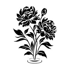 Silhouette rose, rose vector, flower svg, vector flower, herb, branch, line art, outline, eps, png, svg, flower, floral, vector, nature, leaf, rose, illustration, plant, design, vintage, pattern, 