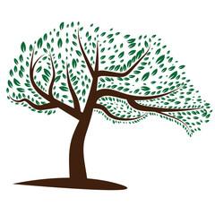 Stylized vector green tree
