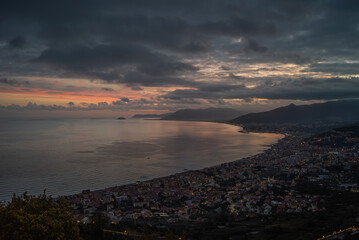 a top show of the stunning sea side in Pietra Ligure , Winter time, Italy