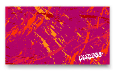 Purple and orange background with red and yellow paint splatter. Suitable for vibrant and energetic design projects or artistic backgrounds.