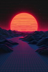 Sunset on tropical beach with palm tree generated ai.