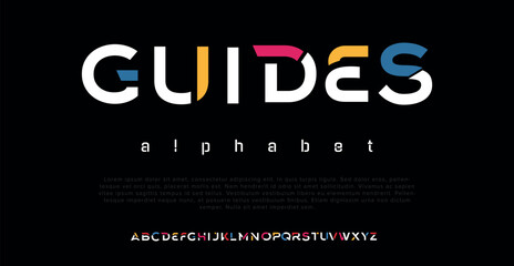 Fototapeta na wymiar Guides creative modern urban alphabet font