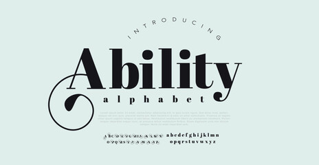 Ability Abstract modern urban alphabet fonts. Typography sport, technology, fashion, digital, future creative logo font. vector illustration - obrazy, fototapety, plakaty