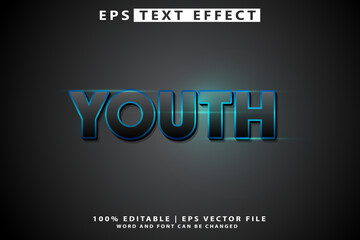 Youth 3d editable text style effect.