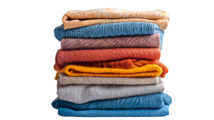 Stack of colorful clothes, png file of isolated cutout on transparent background