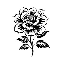 Silhouette rose, rose vector, flower svg, vector flower, herb, branch, line art, outline, eps, png, svg, flower, floral, vector, leaf, plant, nature, tree, leaves, illustration, spring, flora, design,