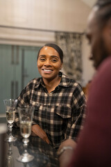 Mid adult couple together at home