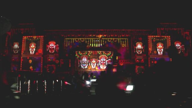 Light show at Municipal Market complex Puri, Odisha, India