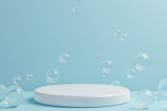 Abstract product display with underwater bubbles